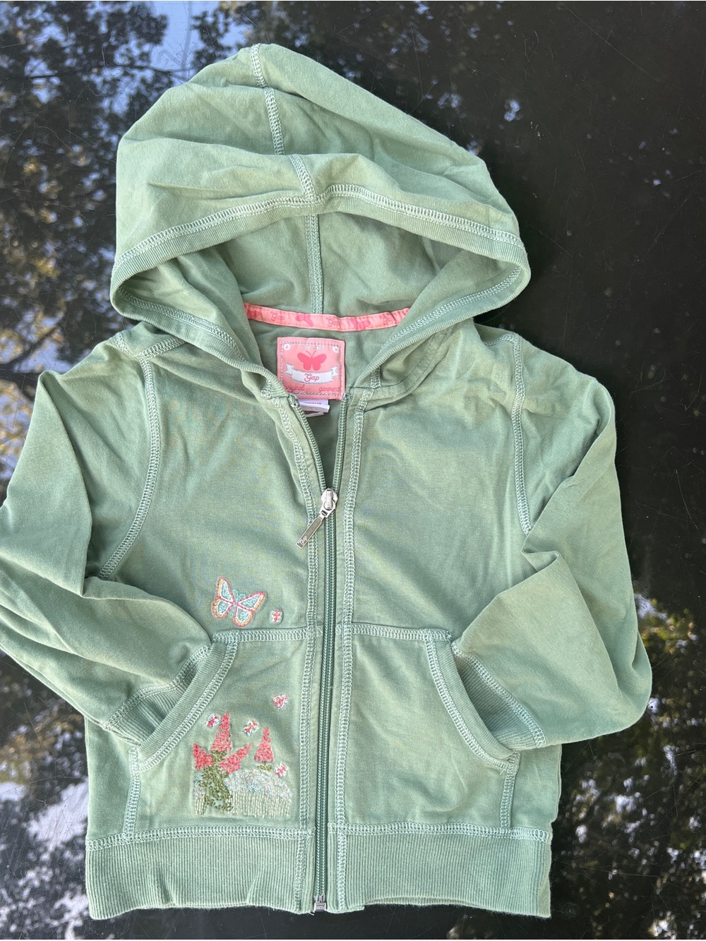 Vintage Y2K 2007 Gap Kids Embroidered Springtime Hoodie Fairycore Cottagecore